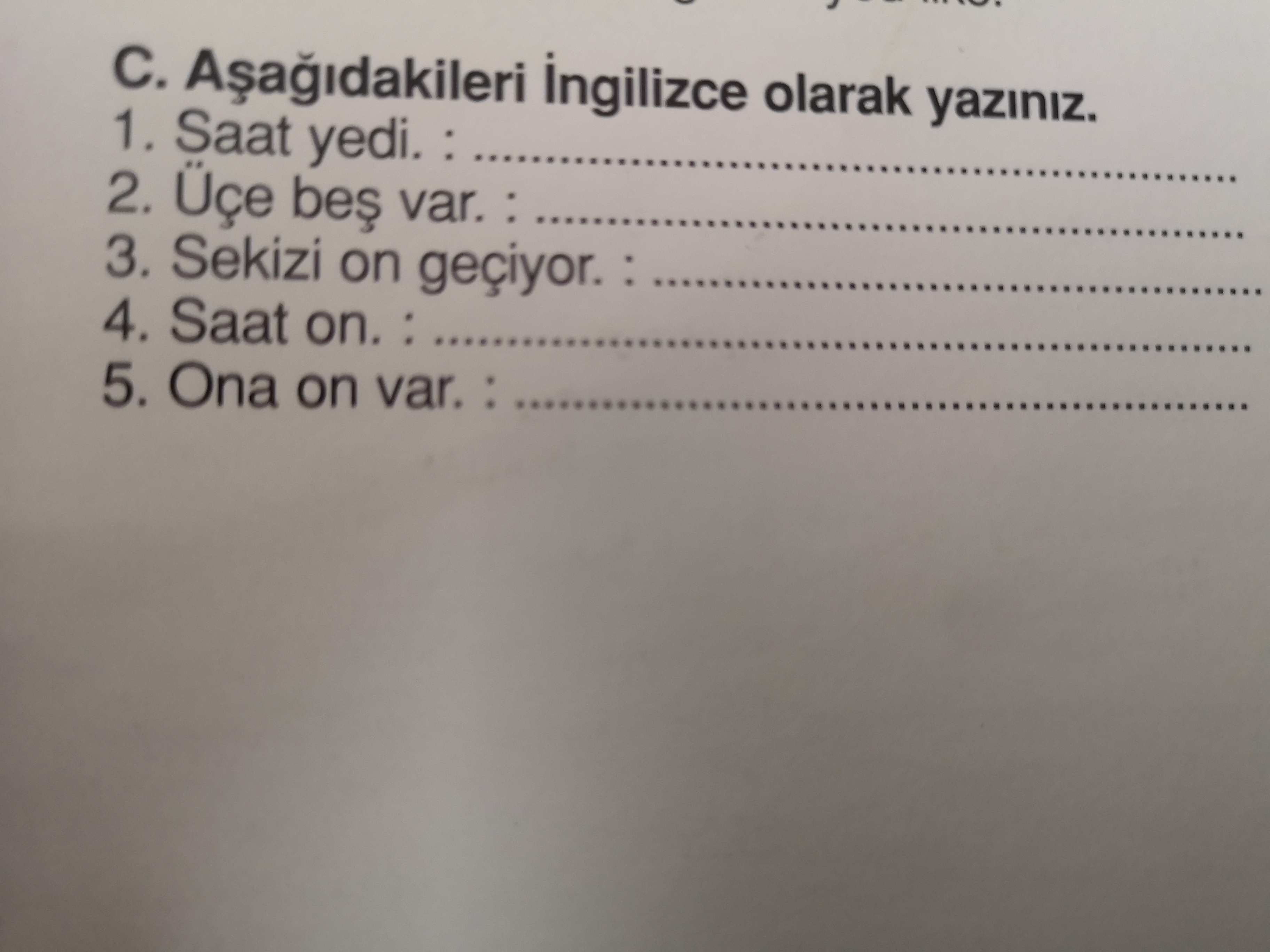 İngilizce Saatleri Yazar Mısınız?