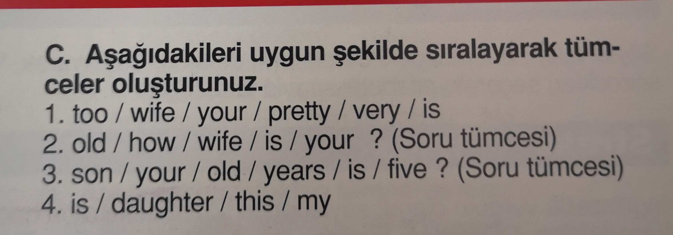 İngilizce Tümce Oluşturma